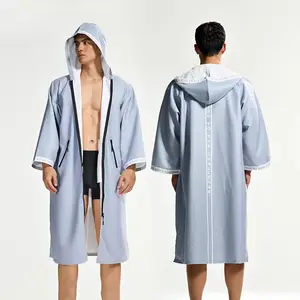 YUKE Quick Dry Hooded Swim Robe - Windproof Soft Beach & Pool Changing Robe