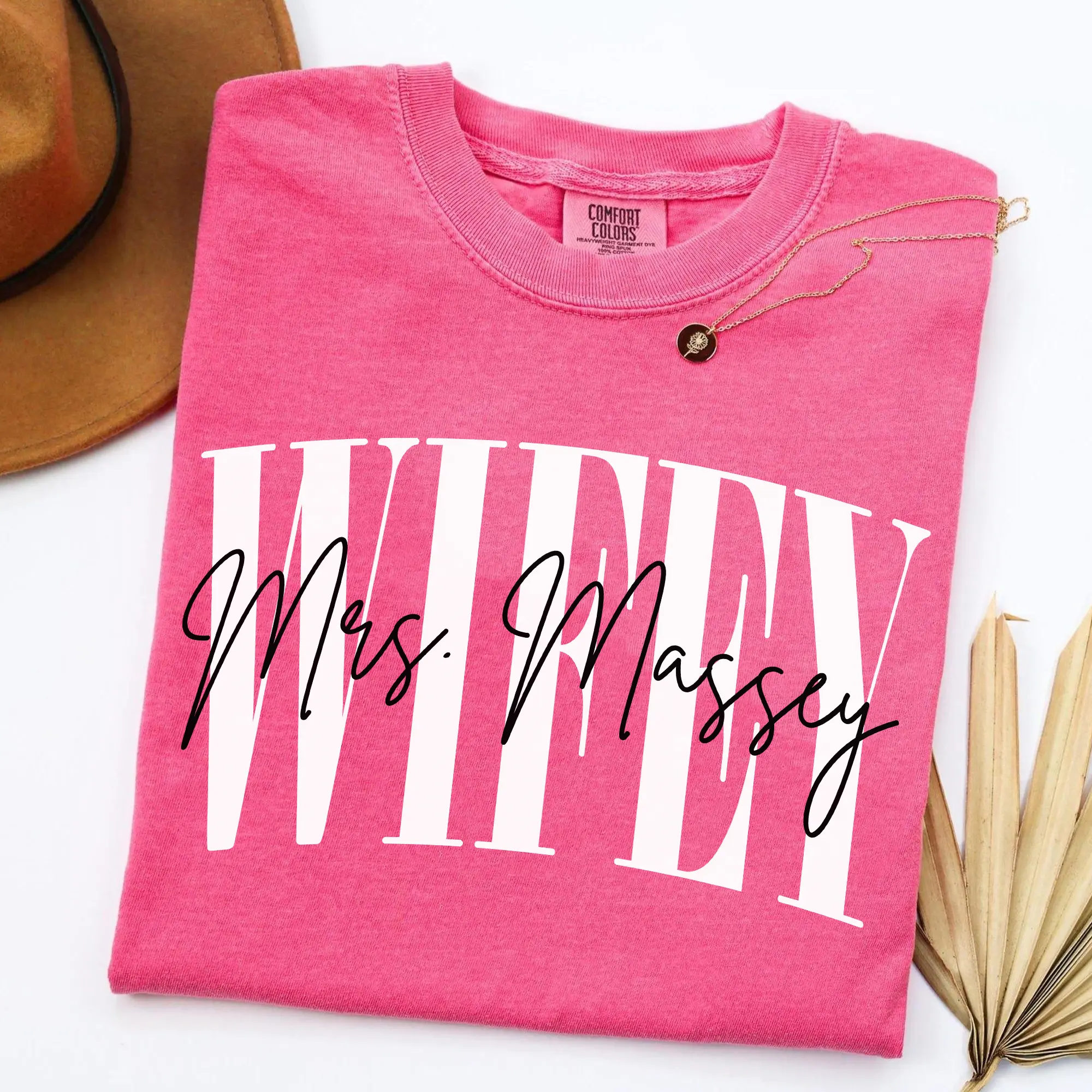 Comfort Colors Personalized Wifey Shirt, Custom Mrs Shirt, Bride To Be Gift, Honeymoon Tee, Wife T-Shirt, Bridal Party Gift