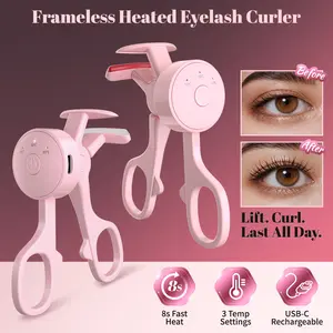 Heated Eyelash Curler with Type-C Rechargeable, Soft Silicone Pad for Long-Lasting Curl, Safe & Gentle for Lashes, Portable Makeup Tool Gift for Women, Easter Gift