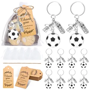 10 Piece Alloy Football Keychain Set for Sports Games Party Carnival Birthday Wedding Father's Day Gift Commemoration