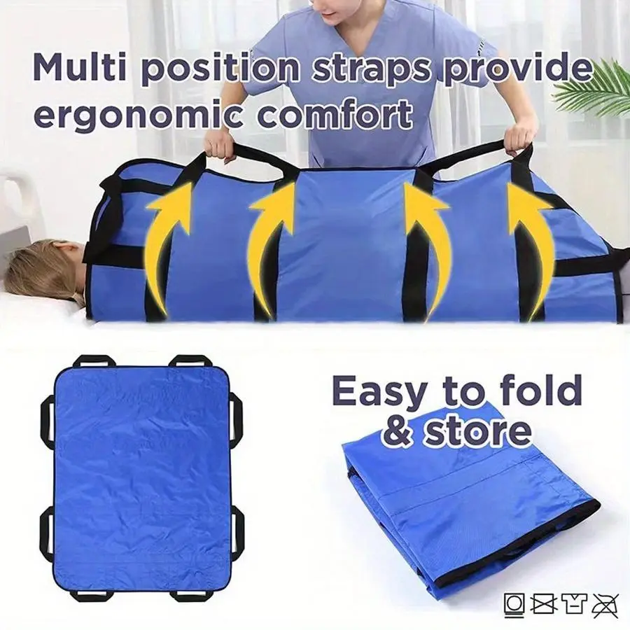 Incontinence Bed Pad 47"x40" - Extra Comfort Washable Waterproof Medical Pad with Reinforced Handles for Elderly Care, Safe Patient Transfers - Lightweight Durable Fabric, Home Healthcare Bed Accessories, Easy-Carry, Yes to Durability