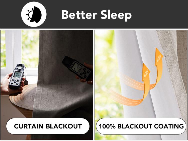 Deconovo Linen 100% Blackout Curtains 2 Panels, Thermal Insulated Living Room Curtains, Room Darkening Window Curtains Drapes for Bedroom Windows Deconovo Linen 100% Blackout Curtains 2 Panels, Thermal Insulated Living Room Curtains, Room Darkening Window Curtains Drapes for Bedroom Windows