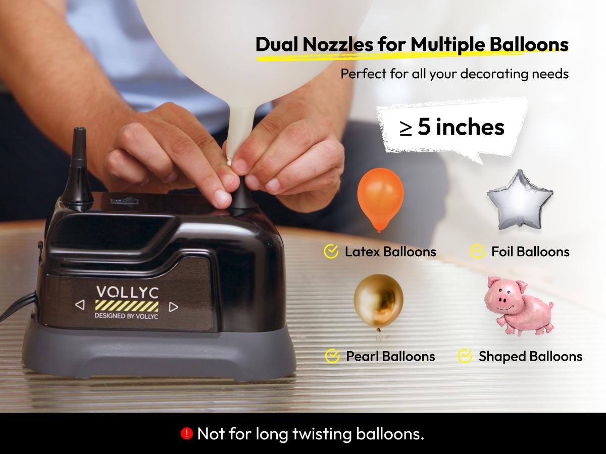 [Graduation Decor] VOLLYC Electric Balloon Pump Dual-Nozzle Portable Balloon Inflator Air Pump – Lightweight, Fast & Easy Inflation Balloon Blower for Party Decorations, Birthday, Graduation Party Wedding & Baby Shower Summervibes