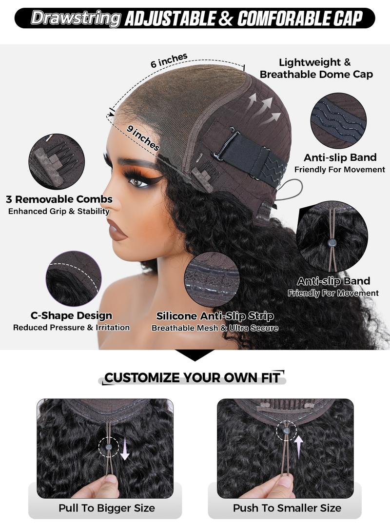 [New Design] OQ HAIR Yaki Spiral Curls Wear Go Glueless Wig 9x6 HD Lace Melt All Skin Well Pre Everything Wigs With Drawstring Kinky Straight Burmese Curly Wig