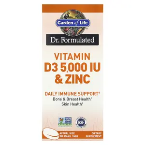 Garden of Life Vitamin D3 & Zinc, 30 Small Tabs