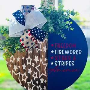 Patriotic Wooden Door Hanger