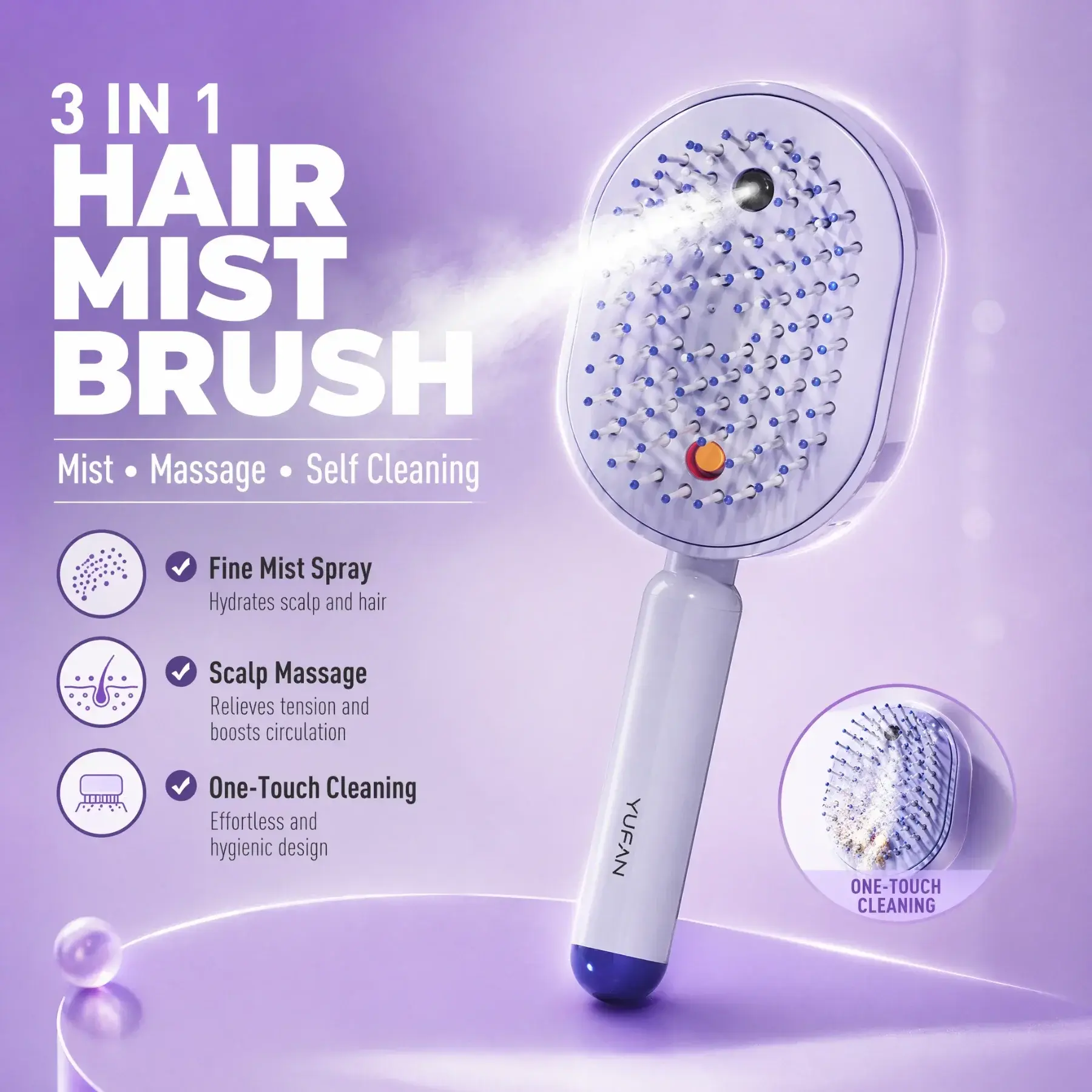 Electric Spray Airbag Massage Comb Essential Oil Atomized Hair Brush Anti-static Salon Fluffy Modeling Hair Care Tools