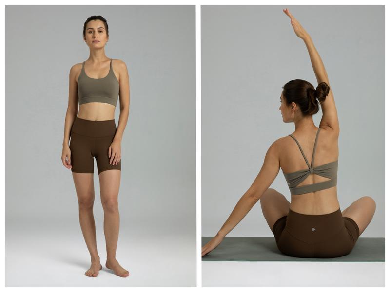 Colorfulkoala Women's Dreamlux Bowknot Strappy Sports Bras Light Impact Workout Yoga Tops