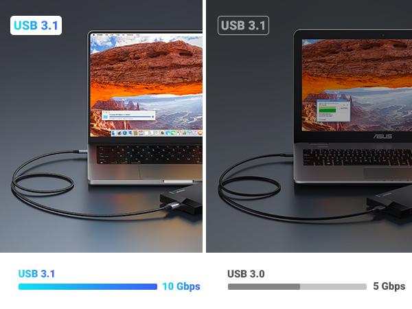 UGREEN 10 Gbps Micro B to USB C Hard Drive Cables, 1.5FT USB C to Micro B, External Hard Drive Cable Compatible with MacBook Pro/Air, iPad/Tablet, iPhone, Samsung Galaxy S24, WD Seagate etc