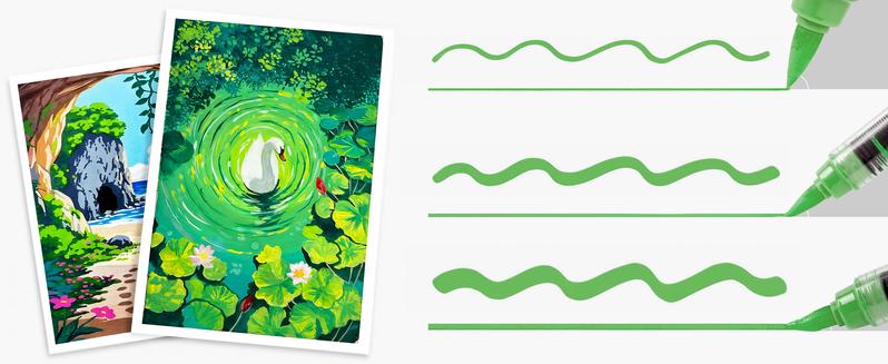 Nicpro Acrylic Paint Markers, Water-Based Brush Tip Acrylic Paint Pens with Automatic Ink Control for DIY Crafts, Art Paint Markers for Rock Painting, Glass, Ceramic, Christmas Decorations