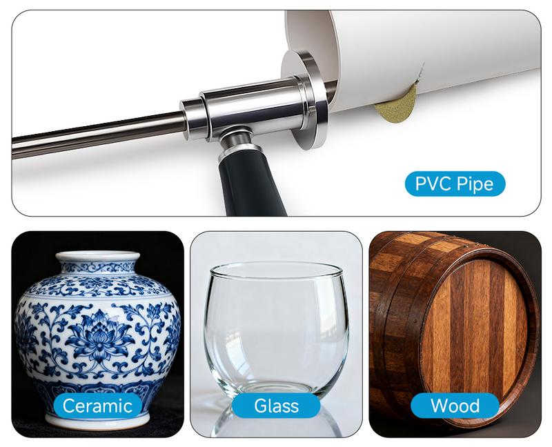 LOZLIN PVC Pipe Inside Cutter with Diamond Grit Cutting Wheel & 7 Inch Adjustable Depth 1/4 Inch Hex Shank Compatible with Impact Drivers and Drills