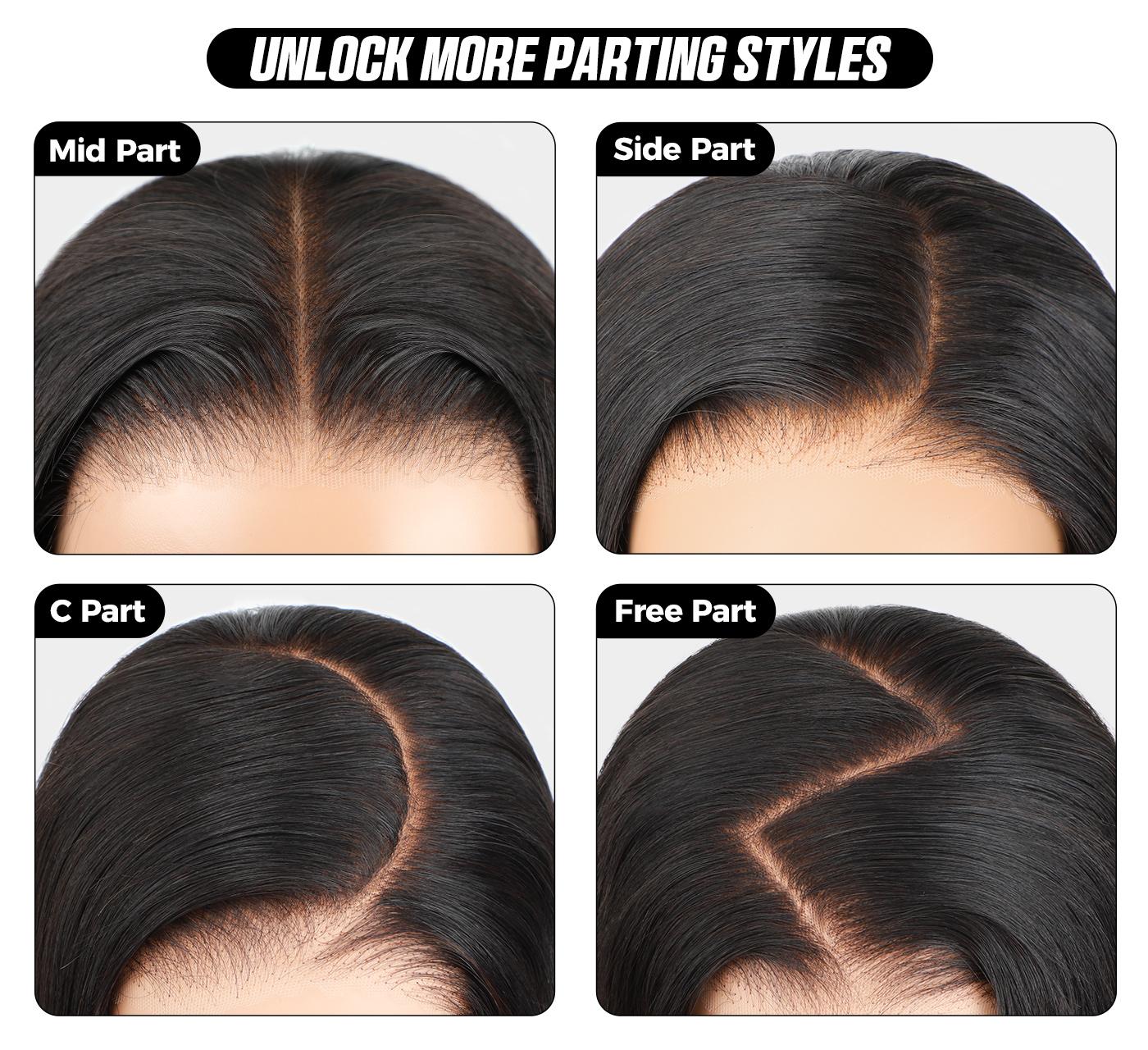 OQ HAIR Kinky Straight Wavy 9x6 Glueless Wig Human Hair Full 250% Density Lace Front Wear Go Wig Pre Cut Lace Pre Bleached Tiny Knots Beginner Friendly