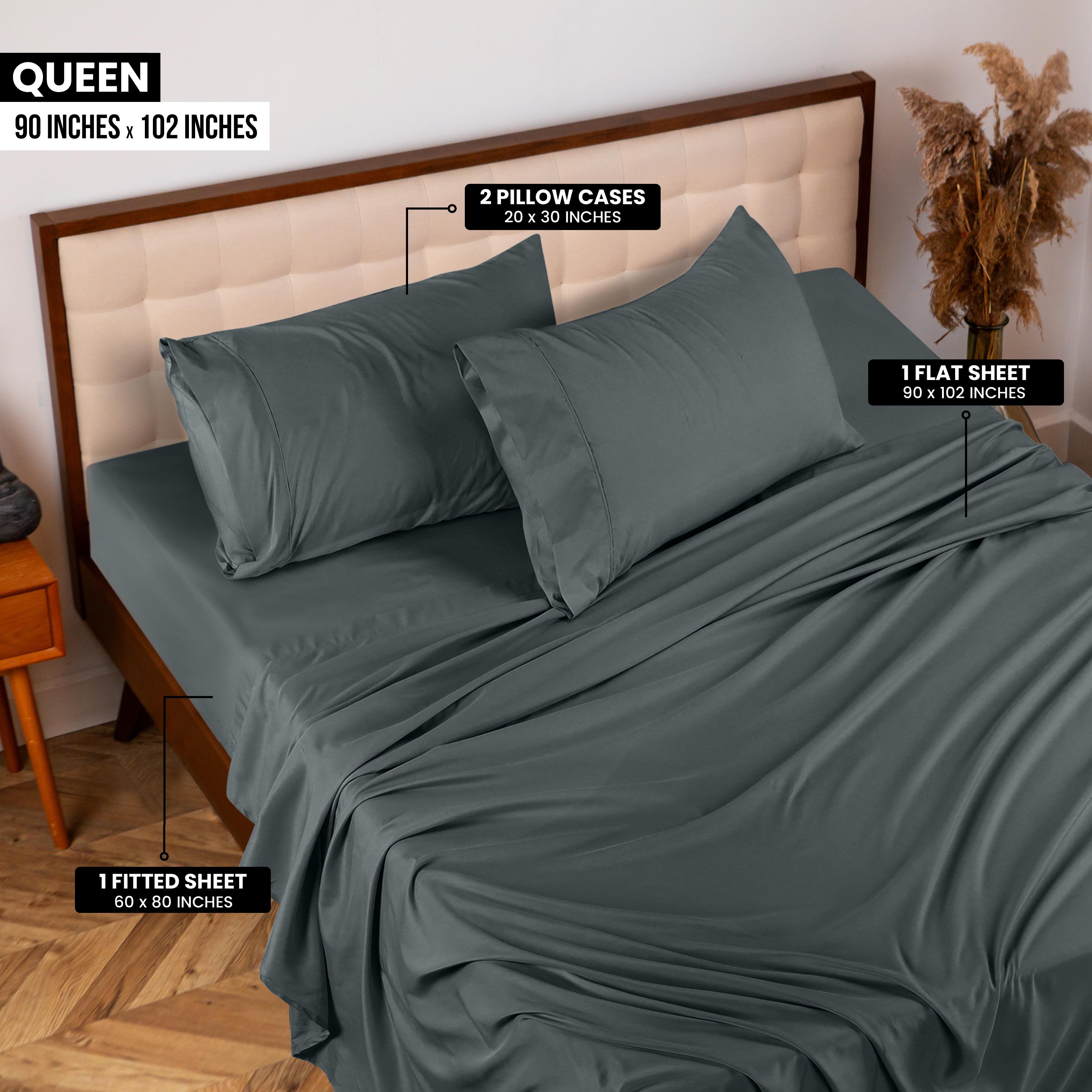 Utopia Bedding Microfiber 4 Piece Bedsheet Set - Soft, Shrink and Fade Resistant – Luxurious Comfort for Peaceful Sleep - Easy Care - Queen, White bed sheets