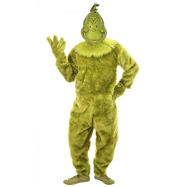 The Grinch Deluxe Men's Jumpsuit w/ Latex Mask, Clothes, Fabric