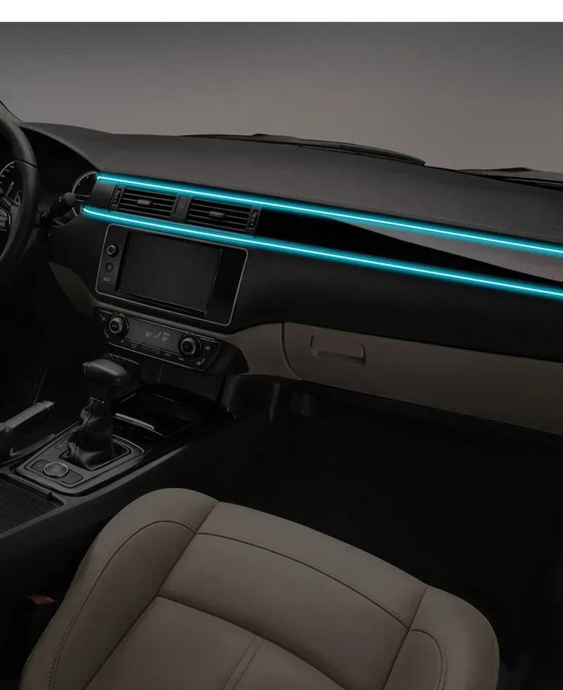 Car Interior Ambient LED Light Strip 3 Meter - Invisible USB Fiber Optic Atmosphere Lamp with APP Control
