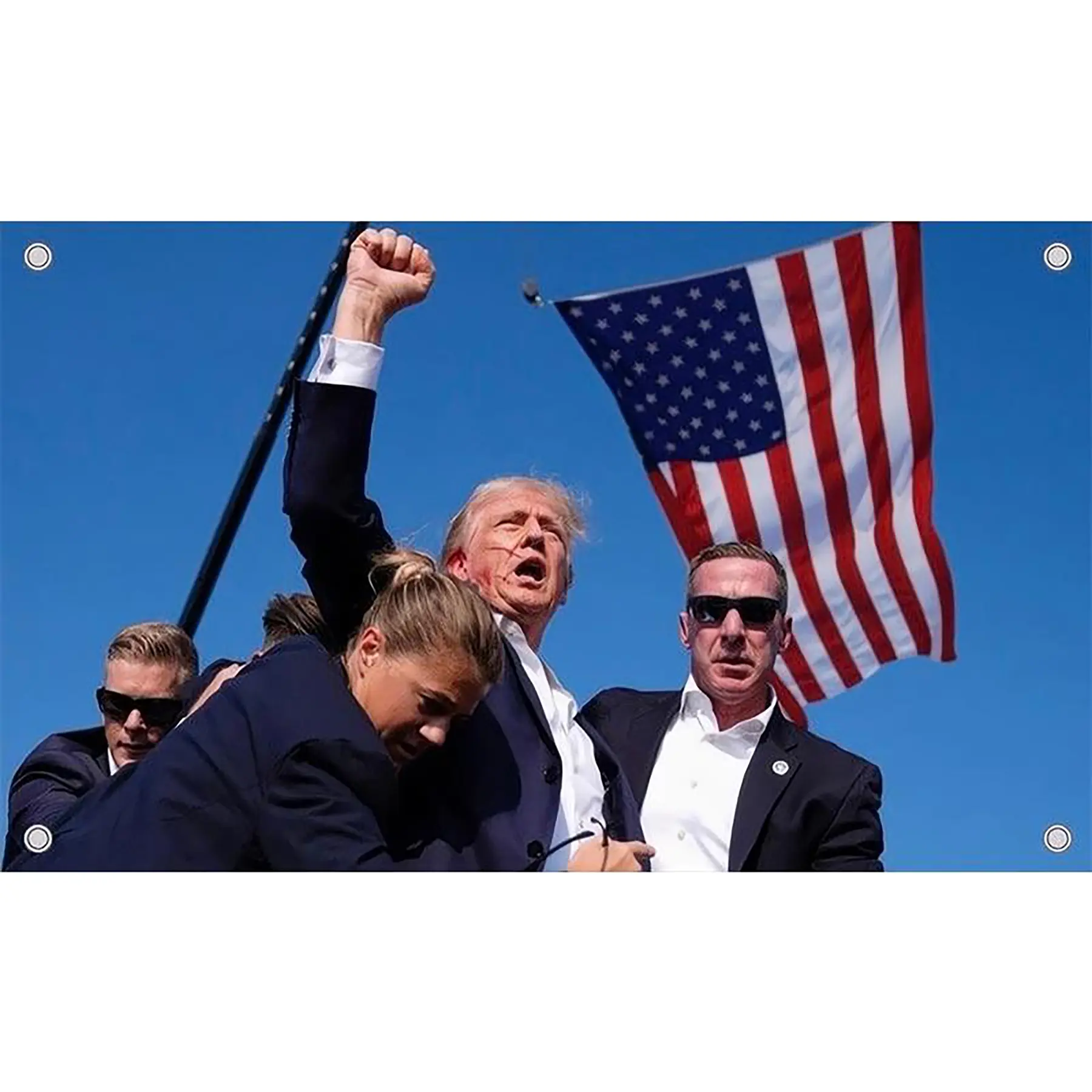 Custom Aesthetic TapestryTrump 2024 Legendary Rally 3x5Ft Polyester Fabric Banner Tapestry, Home Decor Textile with 4 Brass Grommets, HD Printing, Authentic Colors, for College Dorm Room, Indoor-Outdoor Wall Hanging Decorative Banner Gifts, Fabric Banner