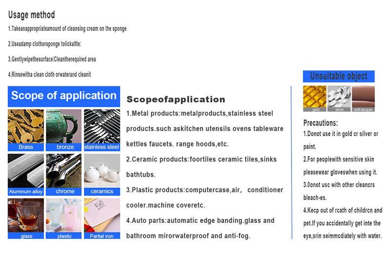 LlAPU stainless steel cleaning paste multi-function rust remover decontamination agent pot bottom black scale remover universal cleaner