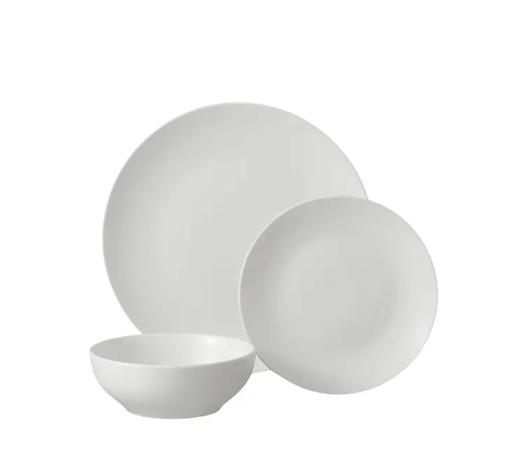 12-Piece White Stoneware Dinnerware Set – Modern Glazed Ceramic Plates & Bowls, Dishwasher & Microwave Safe, Service for 4