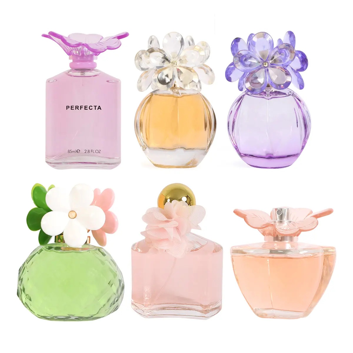 Bundle of 6 Perfumes! Perfecta(26187), Daicy(FL1031), Daicy Blue(FL1048), Dreamy Delight Wild(EBC1553-D), Day of Fresh(EBC1360-3), Flower Love(26184) Eau De Parfum Natural Spray for Women