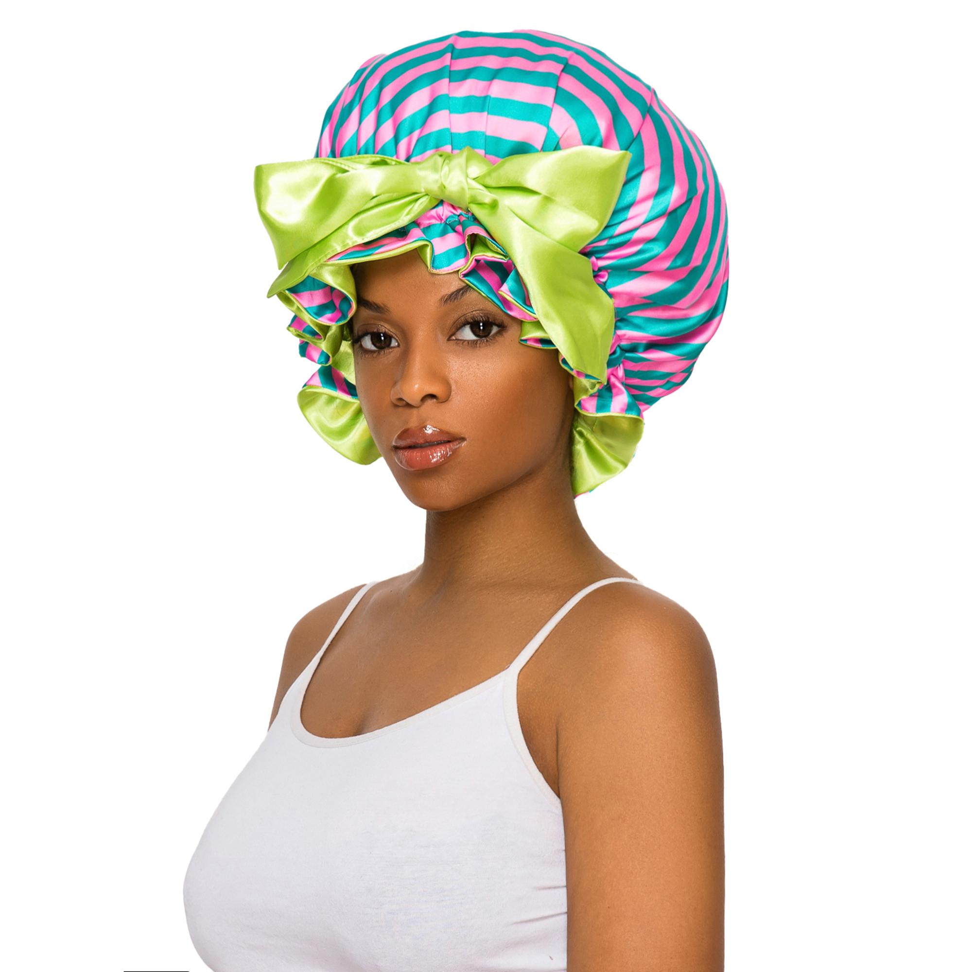 SeSe Code Double Layer Silk Bonnet for Haircare - Soft & Practical Sleeping cap with Elastic Tie Band for Curly & Natural Hair