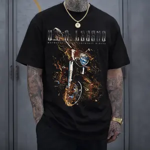 USA Legend Motorcycle Graphic T-Shirt Menswear Top Heavy Cotton Classic Tee Unisex Oversize Streetwear Motorbike Rider Biker Club Style Retro American Legend Cotton T-Shirt