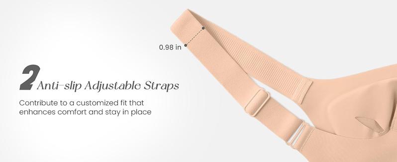 OEAK Bras for Women V Neck No Underwire Wireless Plus Size Support Bra Underarm Smoothing Seamless Push Up Full Coverage T-Shirt Sports Bra