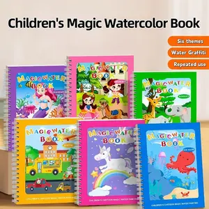3/6 Pack Reusable Water Coloring Book for Toddlers,Doodle Paint with Water,Mess-Free Coloring Book,Portable Educational Drawing Toy Gifts,Magic Water Painting Book with Pen,Travel Toys for Kids,Suitable for 2-5 Years,Toddler Activities Toy Easter Gifts
