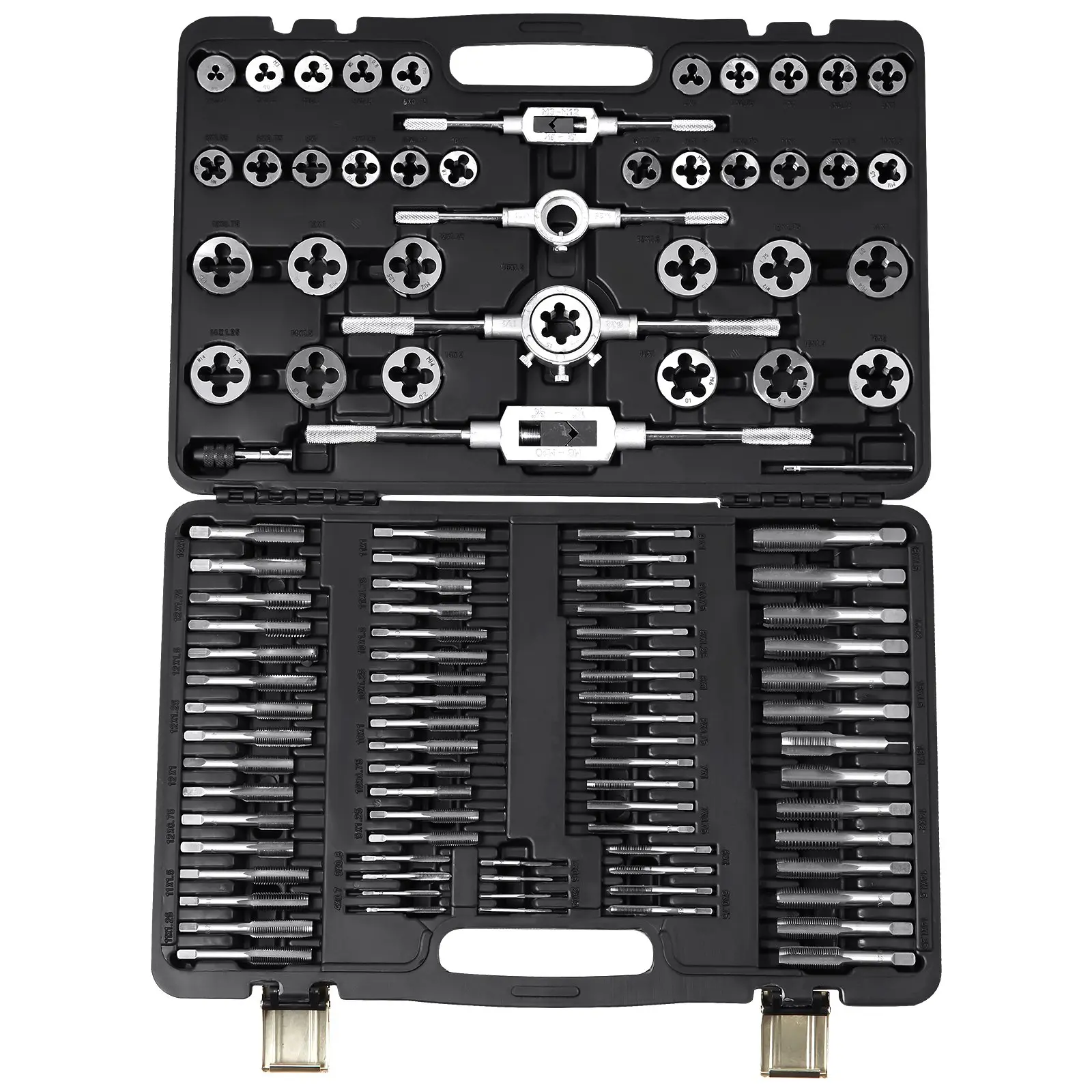 【Summerfinds】VEVOR Taps & Dies Set, 110-Piece/140-Piece Bearing Steel Kit with M2-M18 Sizes, CNC Precision Threading Tool for Cutting External/Internal Threads, Work Tools for DIY Maintenance, Complete Accessories & Storage Case, Tool Kit Set, Hand Tools