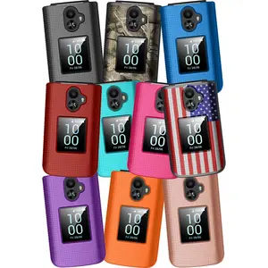 Case for TCL Flip 3 Phone, Nakedcellphone Slim Hard Shell Protector Cover [Anti-Fingerprint, Grid Texture] for T435 (2024)