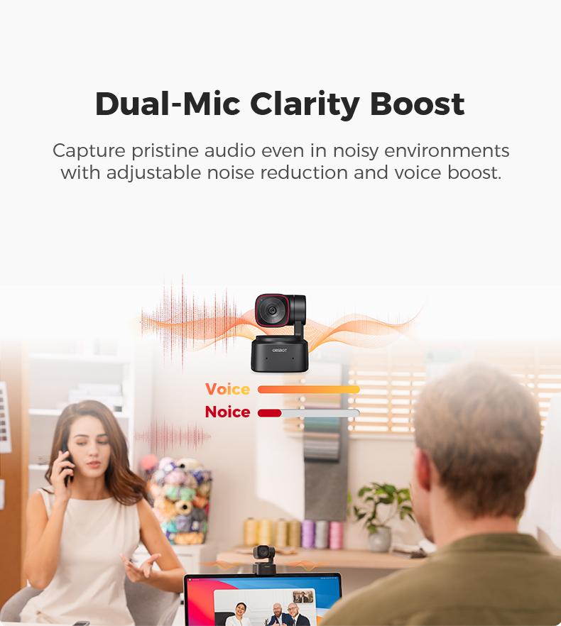 OBSBOT Tiny 2 Lite - Webcam 4K VoiceControl PTZ, Al Tracking Multi-mode & AutoFocus, Web Camera with 1/2" Sensor, GestureControl, 60 FPS, HDR Light Correction, Webcamfor PC, Streaming, Conference wyzewirelesscamera videogames