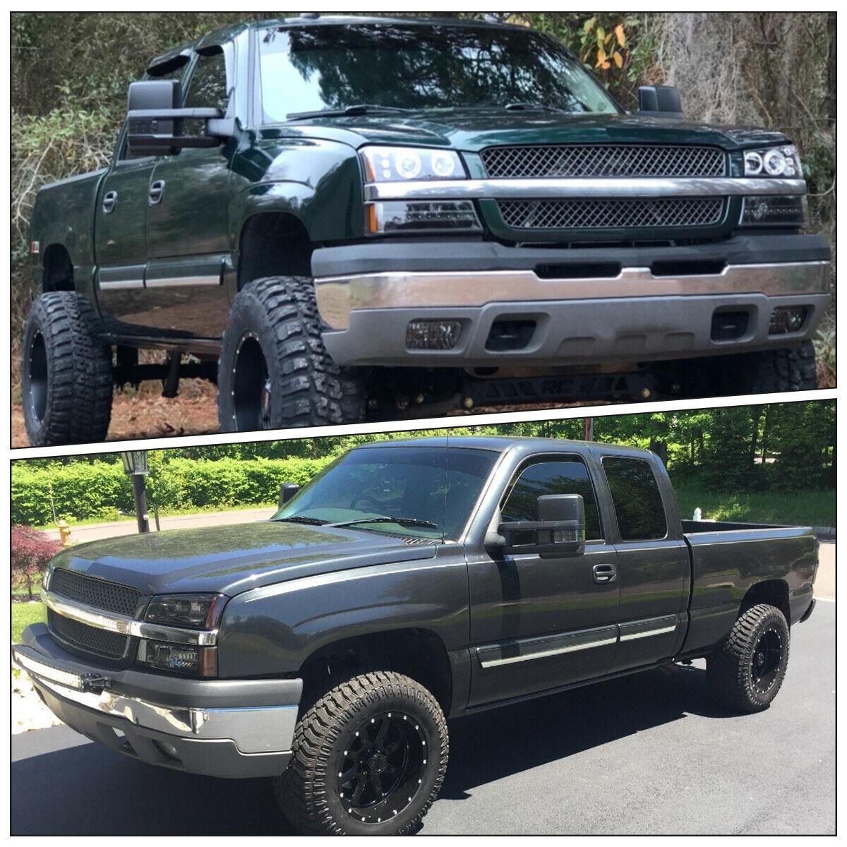 YITAMOTOR Towing Mirrors Compatible with Chevy Silverado Tahoe Suburban Avalanche GMC Sierra Yukon Cadillac Escalade 2003-2006 Power Heated LED Signal Lamp Clearance Light Black Pair Mirrors