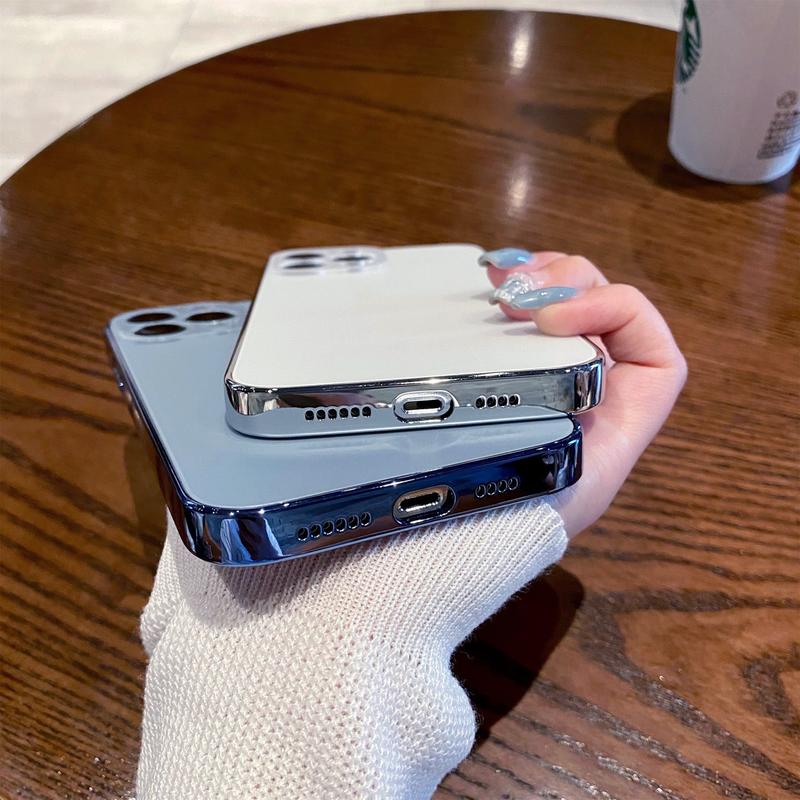 Electroplated Matte Acrylic Tempered Glass for iPhone Protective Case for iPhone 17 16 15 14 13 12 11/Pro/Max, 2025 New Ultra-Thin Original Color Acrylic Phone Cover