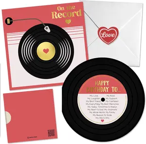 Love Birthday Card with Vinyl Record Design: Perfect for the One Who Means the World to Me