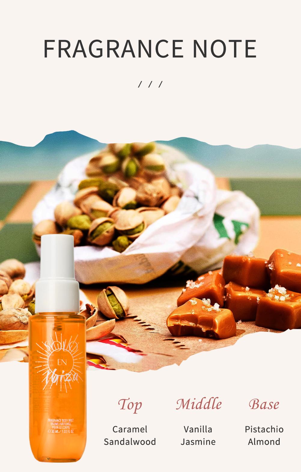 Solo En lbiza 3-Piece Set Body&Hair Fragrance Mist Perfume&Bubble Bath&Body Butter Travel Box For Men And Women, 4 Different Flavor Gift Box, Dating, Long-lasting Scent, Ideal For Dating, Daily Life, Parties, Gift Giving