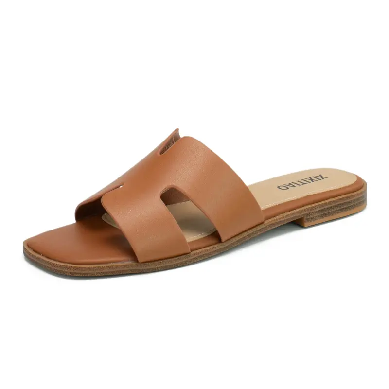 xixitiao Women's H-Shaped Casual Footwear - Comfortable Slip-On Flexible Sandals, Breezy Open-Toe Toe Slides for Beach Daily Wear, Lightweight Indoor-Outdoor Spring Summer Sandals Women, Shoes For Women, Toe Slides Women's Sandals