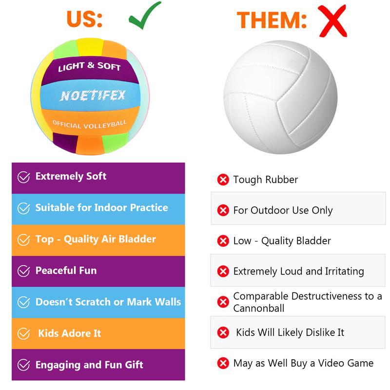 Soft Volleyball - Super Safe & Quiet for Kids Perfect for Indoor Games & Practice indoor outdoor gift Lightweight