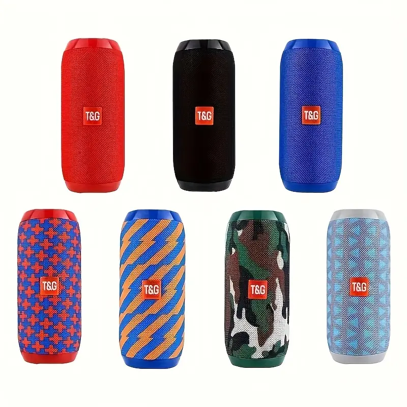 TG-117 Portable Wireless Speaker with Rainbow Colors 10W HD Sound Powerful Bass 1200mAh Battery TF Card USB Wireless Aux Audio Cable