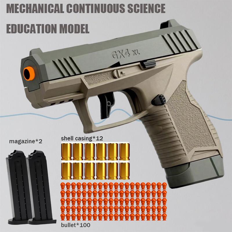 Foam Blaster Toy Pistol with 1O0 Soft Bullets, 12 Shells, 2Magazines - Hollow Hanging Design,Outdoor Sports Shooting Toy| Holiday Birthday Gifts