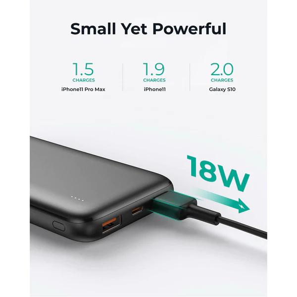 AUKEY  10000mAh 18W PB-N73S PD USB C Portable Charger Black Fast Charging USB Type-C USB 3.0 Micro USB Accessories Phone