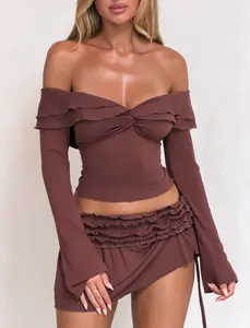 DENALI LONG SLEEVE TOP - CHOCOLATE