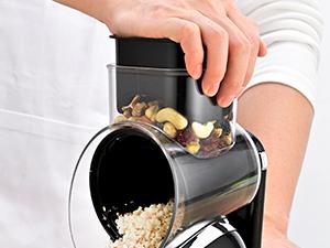 SUSTEAS Vegetable Food Chopper with 6 Design Blades, Powerful Suction Cup Base, 1 Blade Storage Rack & Rotating Cheese Gyro Cutter Kitchen Utensils New Beige