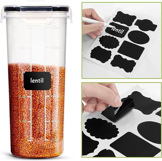 [Valentine’s Day Gift] AISOON 32 PCS 16 PACK Airtight Food Storage Container Set, BPA Free Containers for Kitchen Organization, Ideal for Cereal,Flour&Sugar, Includes Labels