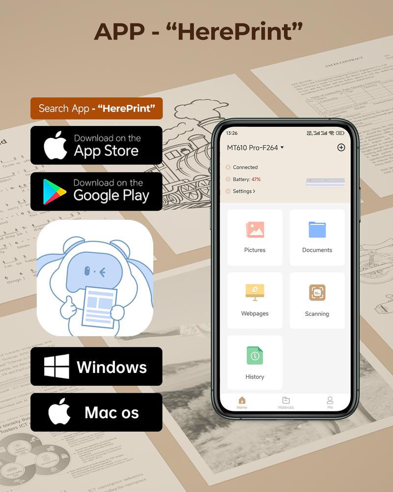 Inkless Portable Printer, Wireless Bluetooth Thermal Printer for Travel & Mobile Use, Compatible with iOS, Android, Laptop, Supports 8.5"x11" US Letter & A4 Paper, No Ink Needed, Ideal for Home & Office Inkless Portable Printer, Wireless Bluetooth Thermal Printer for Travel & Mobile Use, Compatible with iOS, Android, Laptop, Supports 8.5"x11" US Letter & A4 Paper, No Ink Needed, Ideal for Home & Office