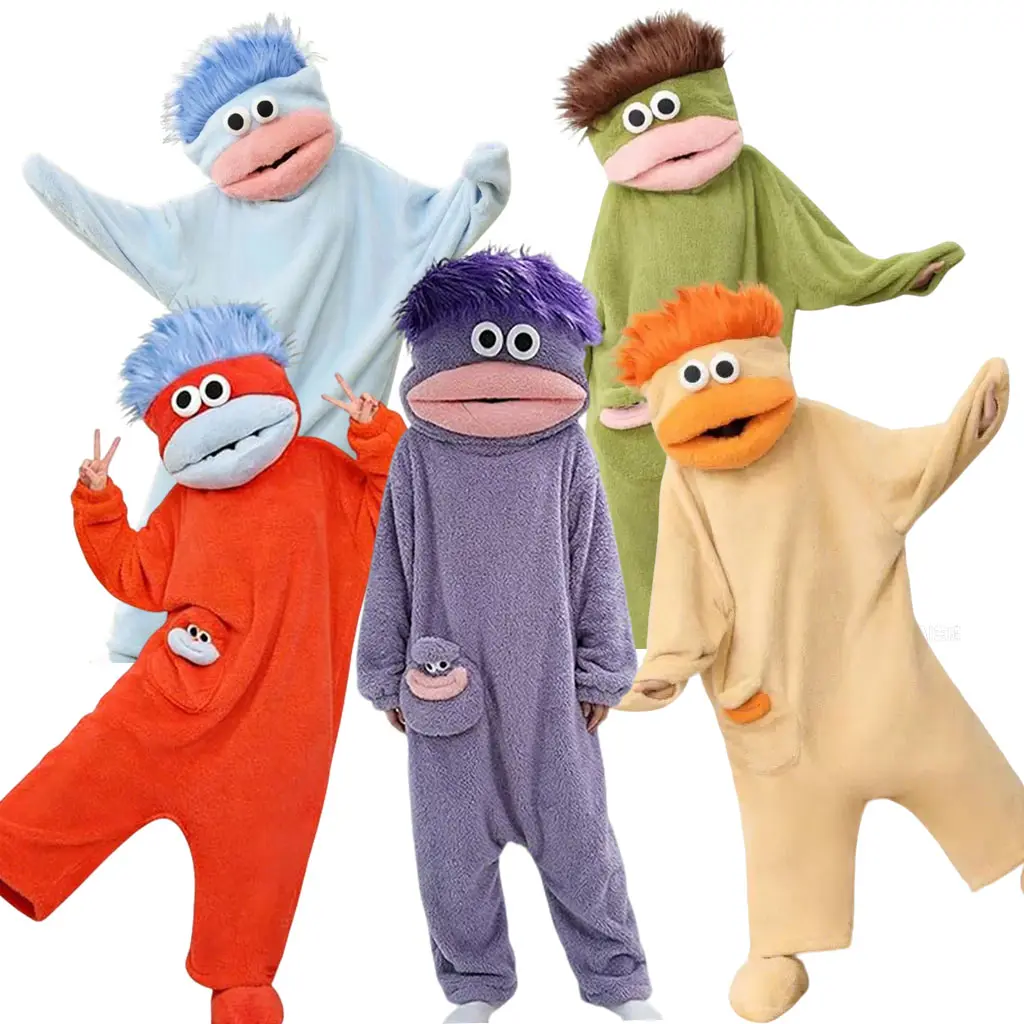 Funny Monster Wearable Blanket Hoodie Adult Onesie, Oversized Soft Sugar Fleece Loose Pullover, Unisex Hooded Loungewear Costume for Women & Men, Ideal for Daily Lounging & Theme Party, One Size Fits Most