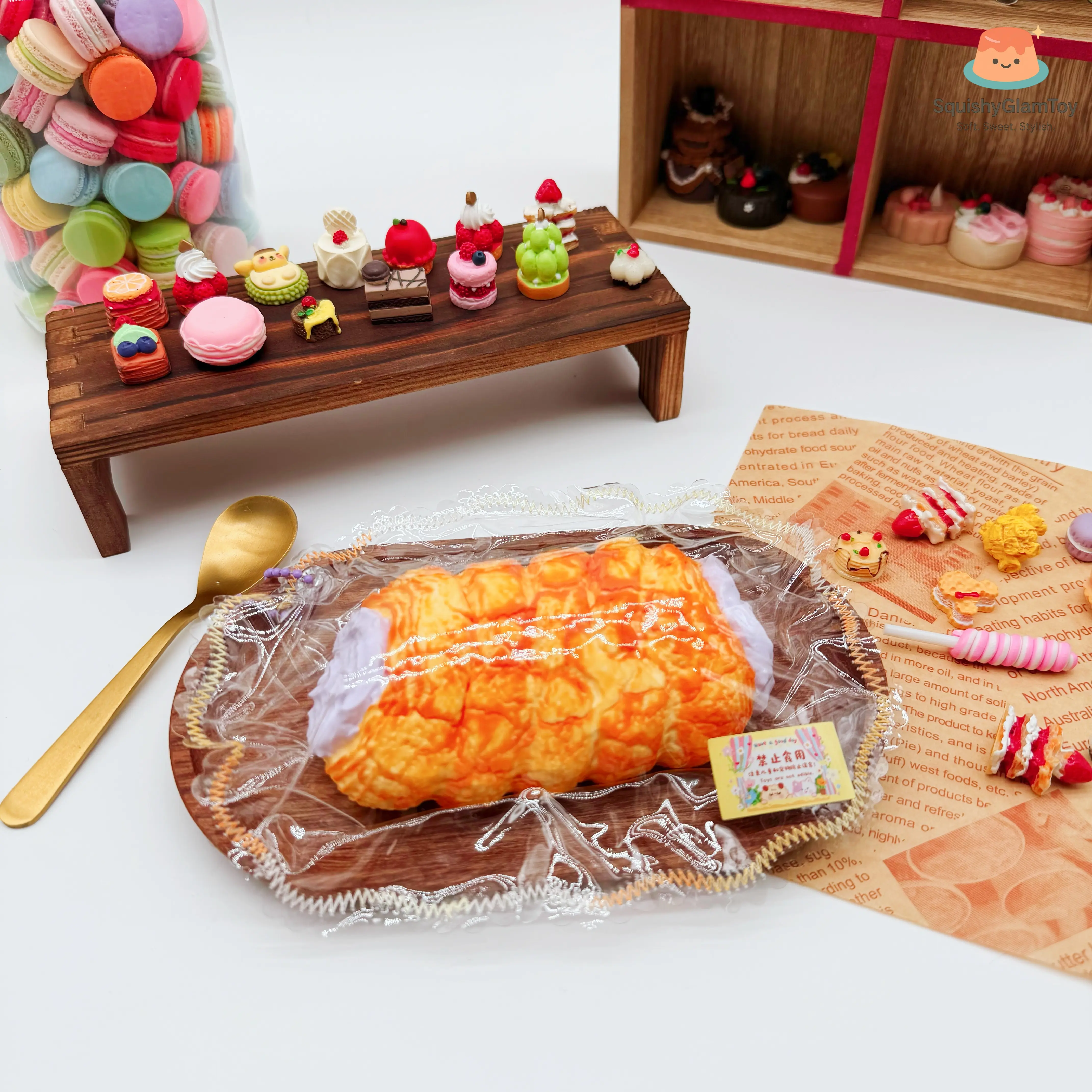 SquishyGlamToy Taro Cream Filled Bread Squishy