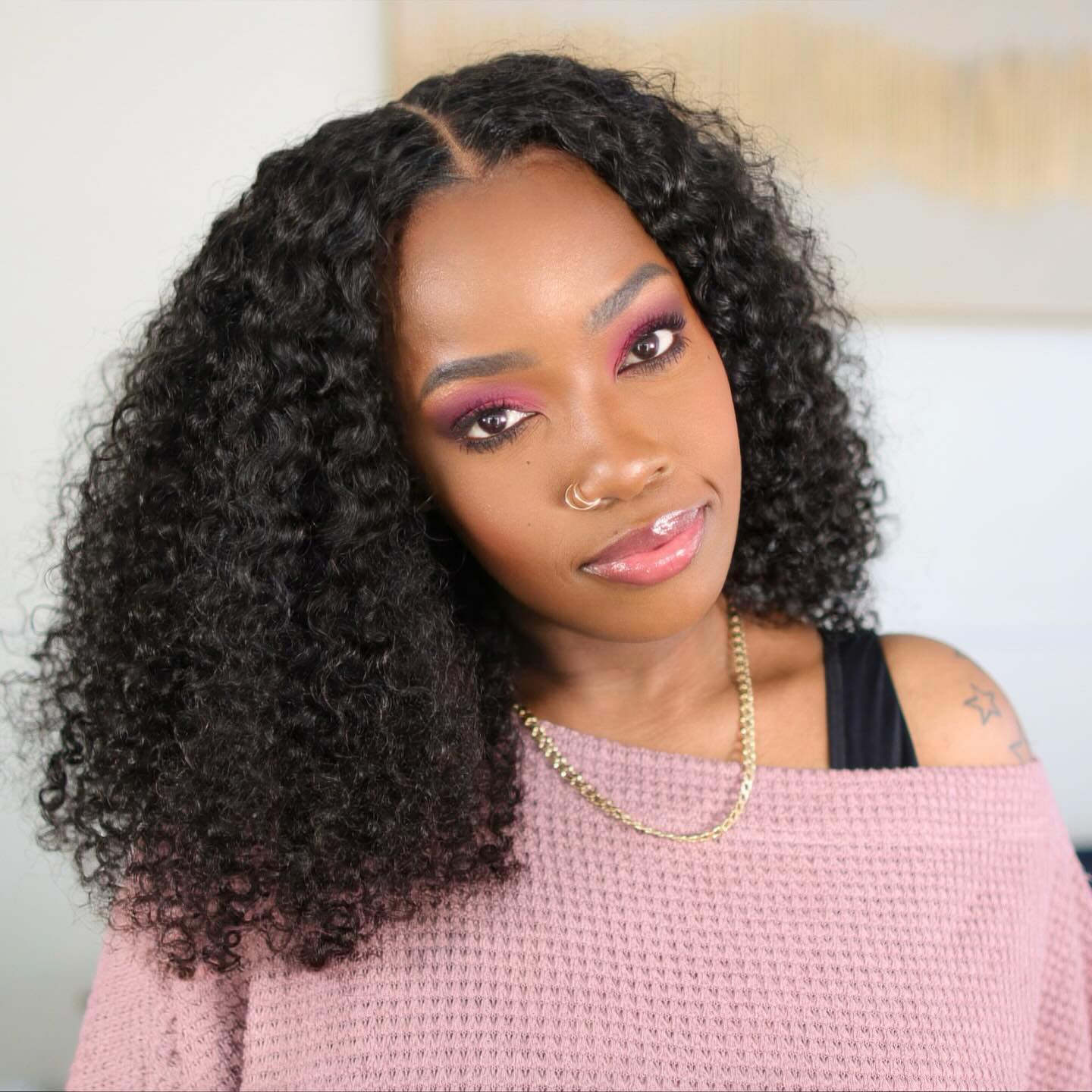 More Face Kinky Curly Pre-Cut Wear Go Glueless Wig Quick Install Pre Bleached Knots 4*6 HD Lace Closure Wigs 180% Density