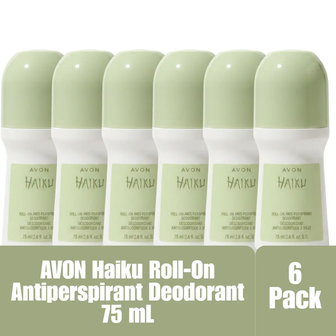 AVON Haiku Roll-On Antiperspirant Deodorant 75 mL / 2.6 fl oz Long-Lasting Protection 6-Pack