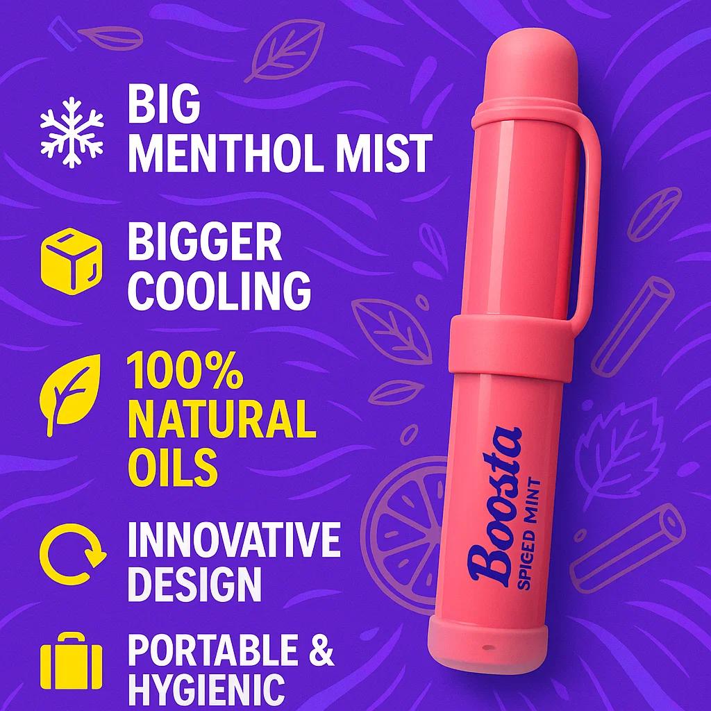 Boosta Electric Nasal Inhaler Stick – Natural, Plant-Based Formula for Instant Energy & Nasal Congestion Relief – 3-Pack, Portable for Daily Use – Ideal for Young Adults (Men & Women) Healthcare Aromatherapy Aromatherapy Set