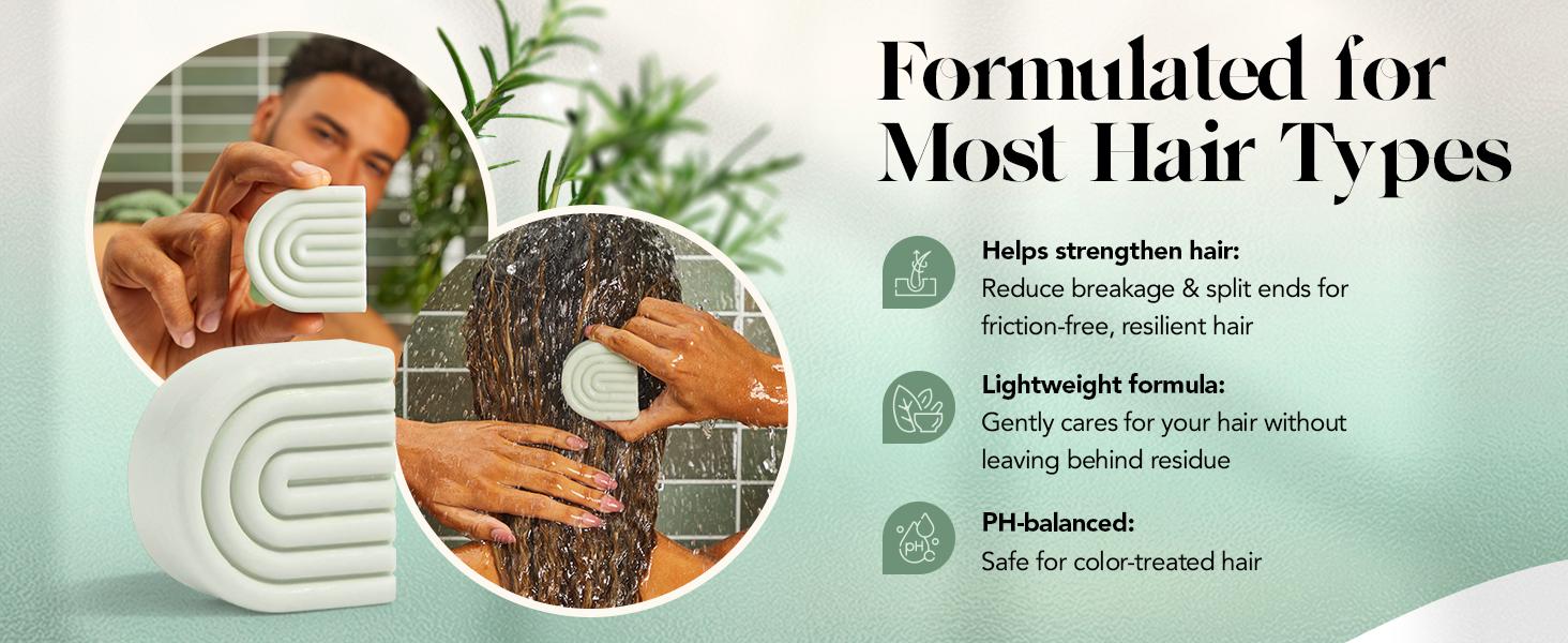 Kitsch Rosemary & Biotin Conditioner Bar – Organic, Vegan, Volumizing, Hydrating, Plastic-Free, Paraben & Sulfate-Free, for Curly & Straight Hair, 2.7 oz