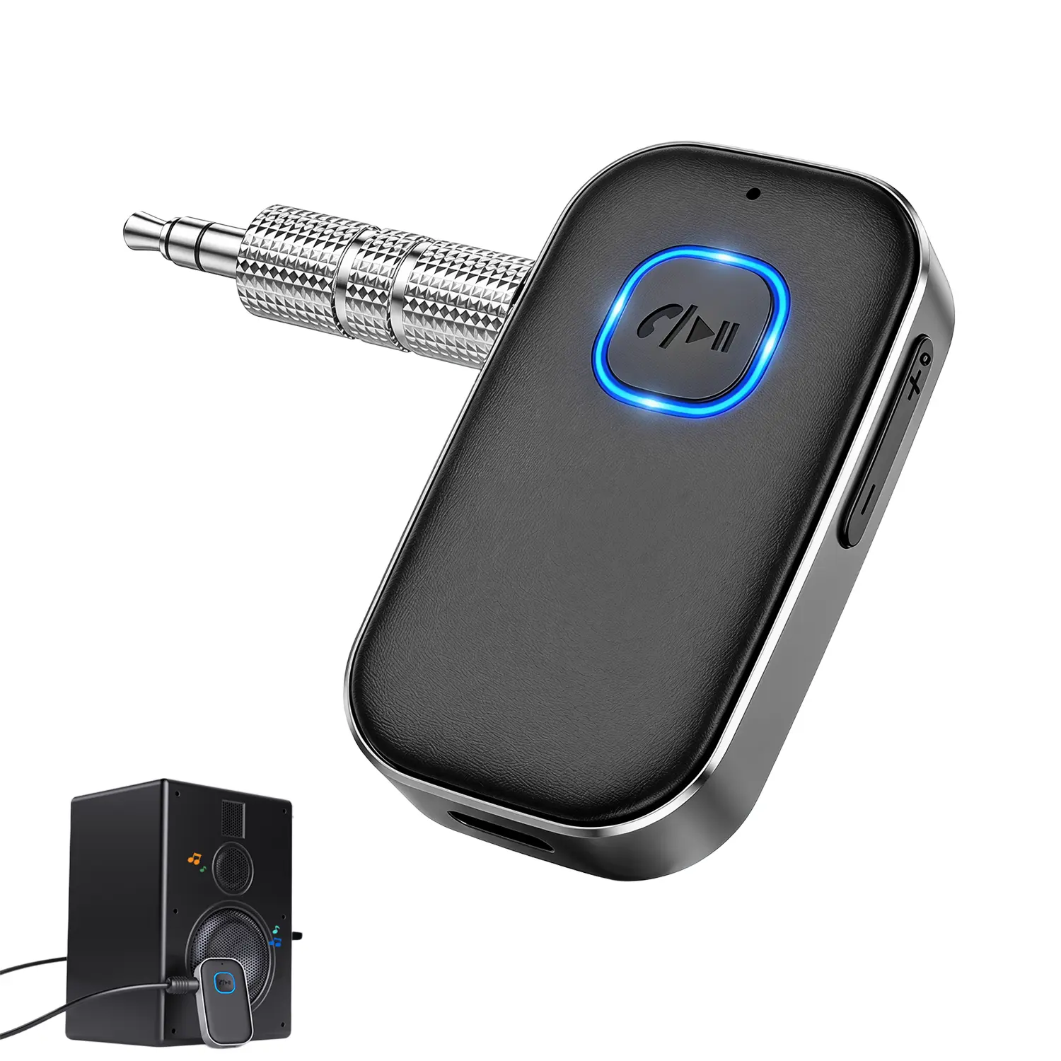 Bluetooth Compatible Audio Receiver & Wireless FM Transmitter, AUX Input Audio Adapter for Car Audio System